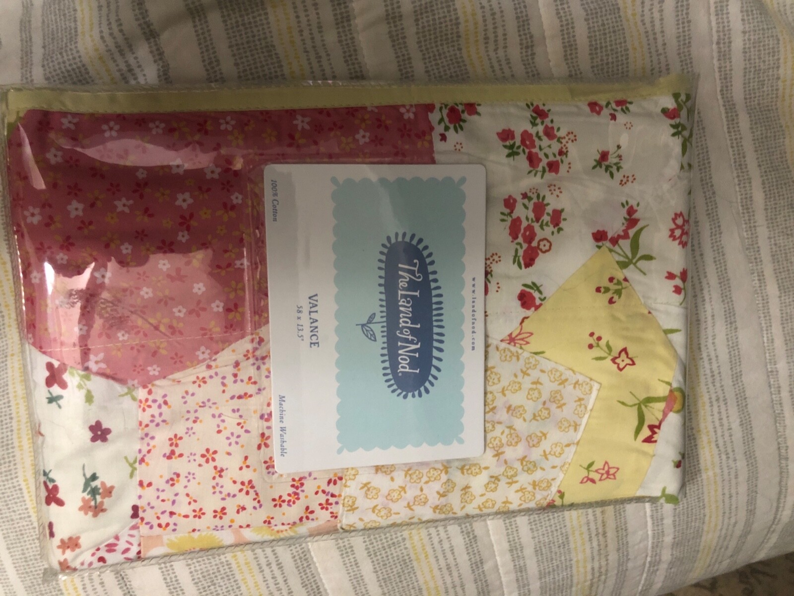 NEW/UNOPENED Land of Nod Crazy Patch Valance 58X23.5”