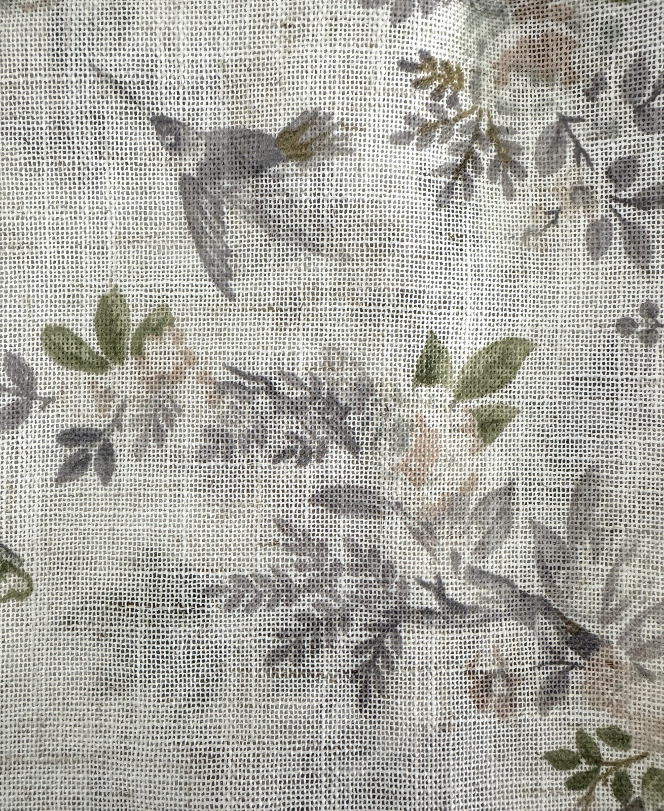 Laura Ashley Window Curtains 2 Panels 38 x 84″ Linen Khaki Gray Cream Pole Top