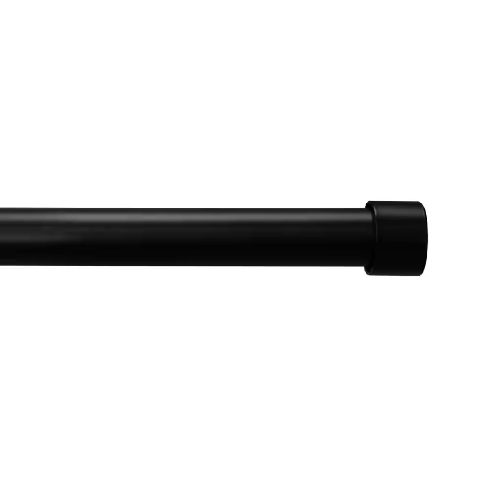 66 In. – 120 In. Adjustable Single Curtain Rod 3/4 In. Dia. in Matte Black with