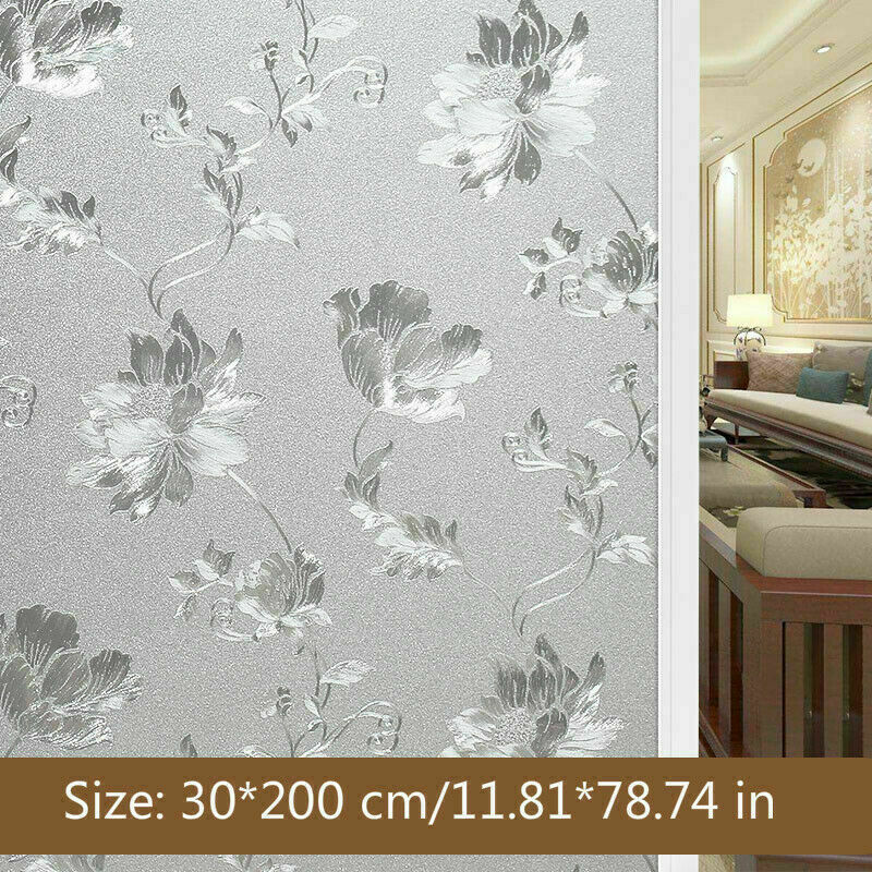 Stained Window Films Static Frosted No Glue Cling Films Privacy Block Home Decor