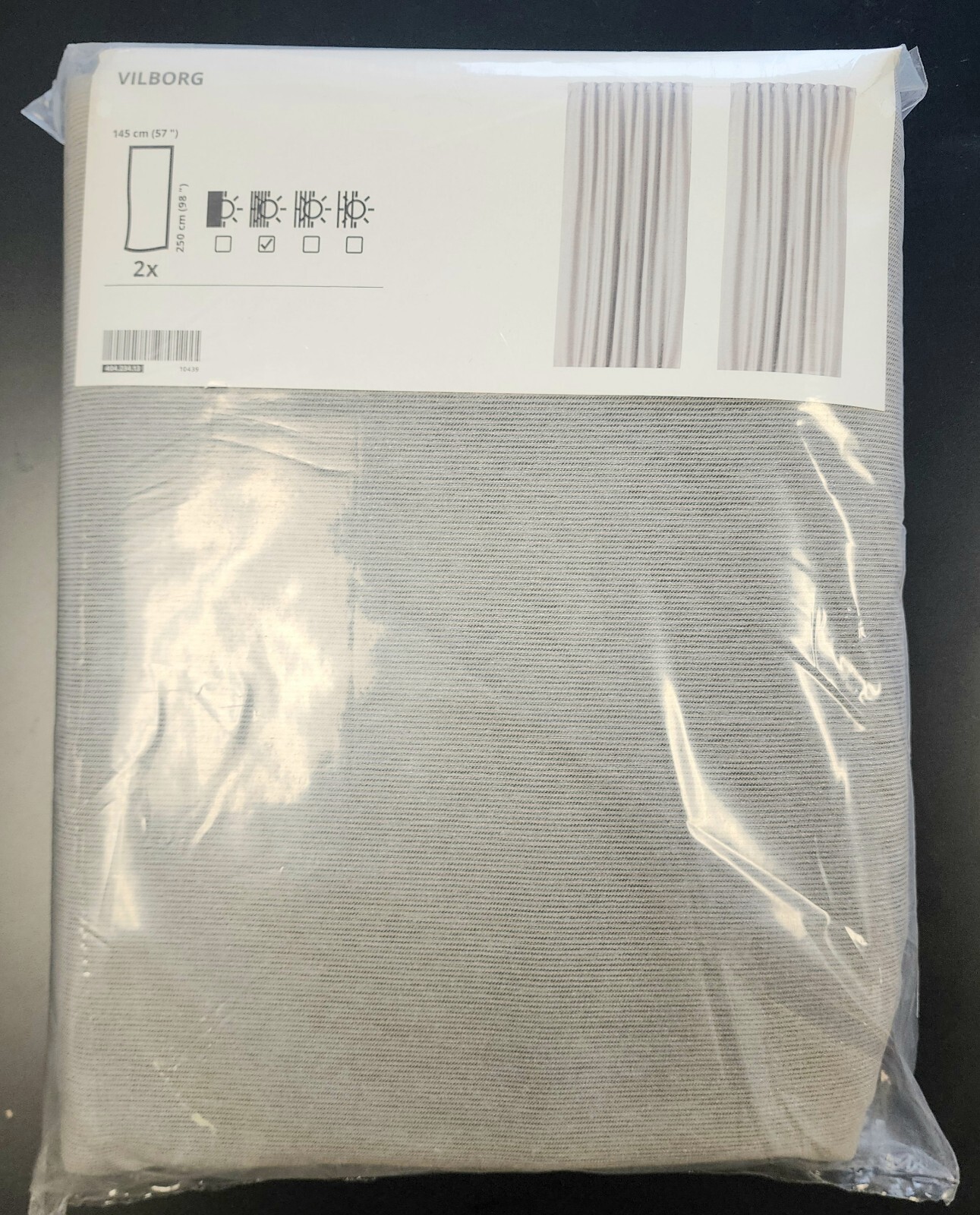 Ikea VILBORG Curtains 2 Panels (1 pair) Room Darkening 57″ x 98″ Beige – New