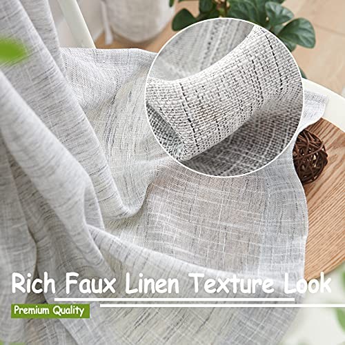 Grey Semi Sheer Curtains for 52″W x 63″L (Pack of 2) Soft Grey-rod Pocket