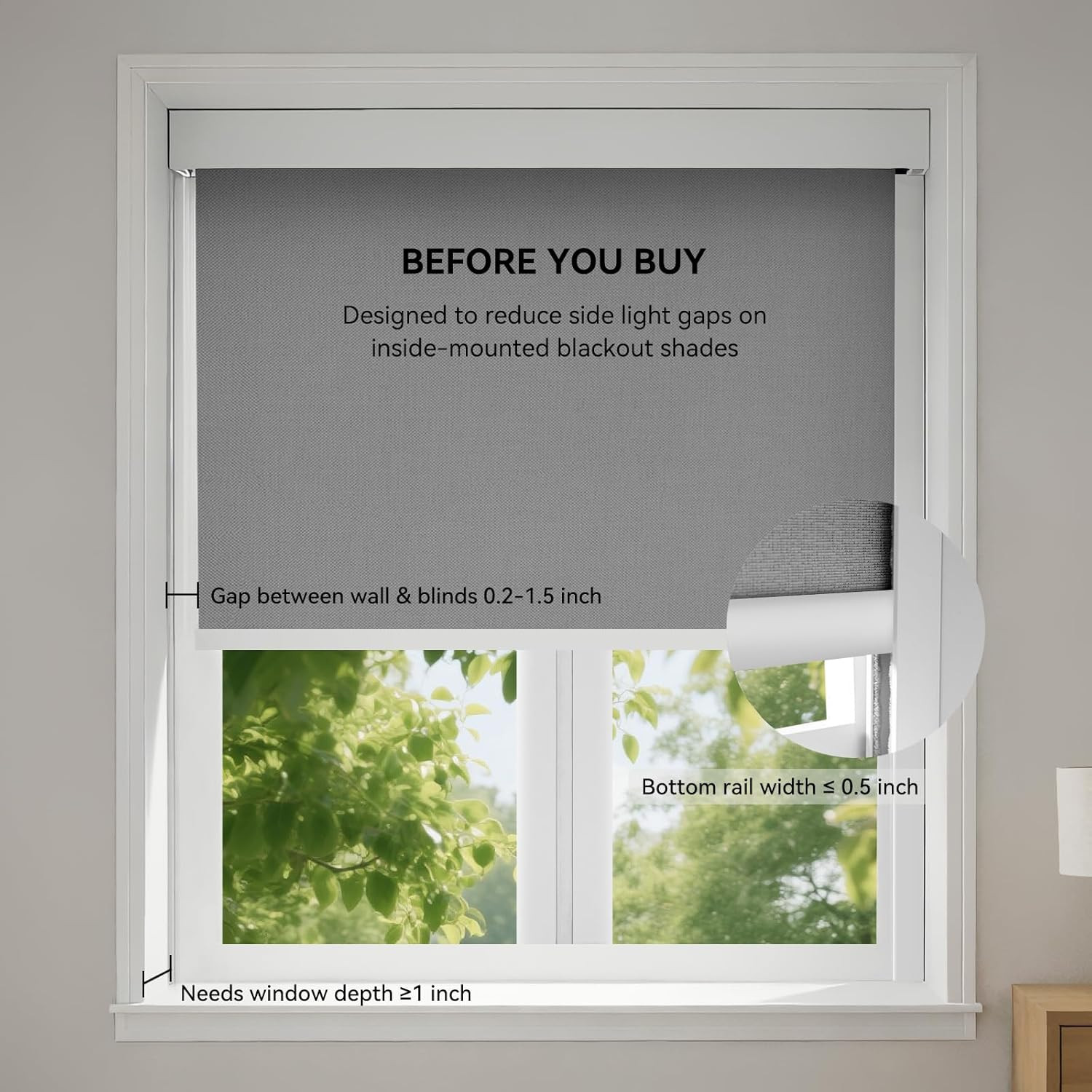 U Channel Light Blocking Strips for Roller Blinds – 58″ White, 2 Pcs