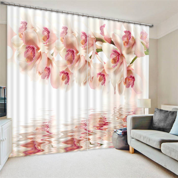 Azalea Reflected Water 3D Blockout Photo Printing Curtains Draps Fabric Window