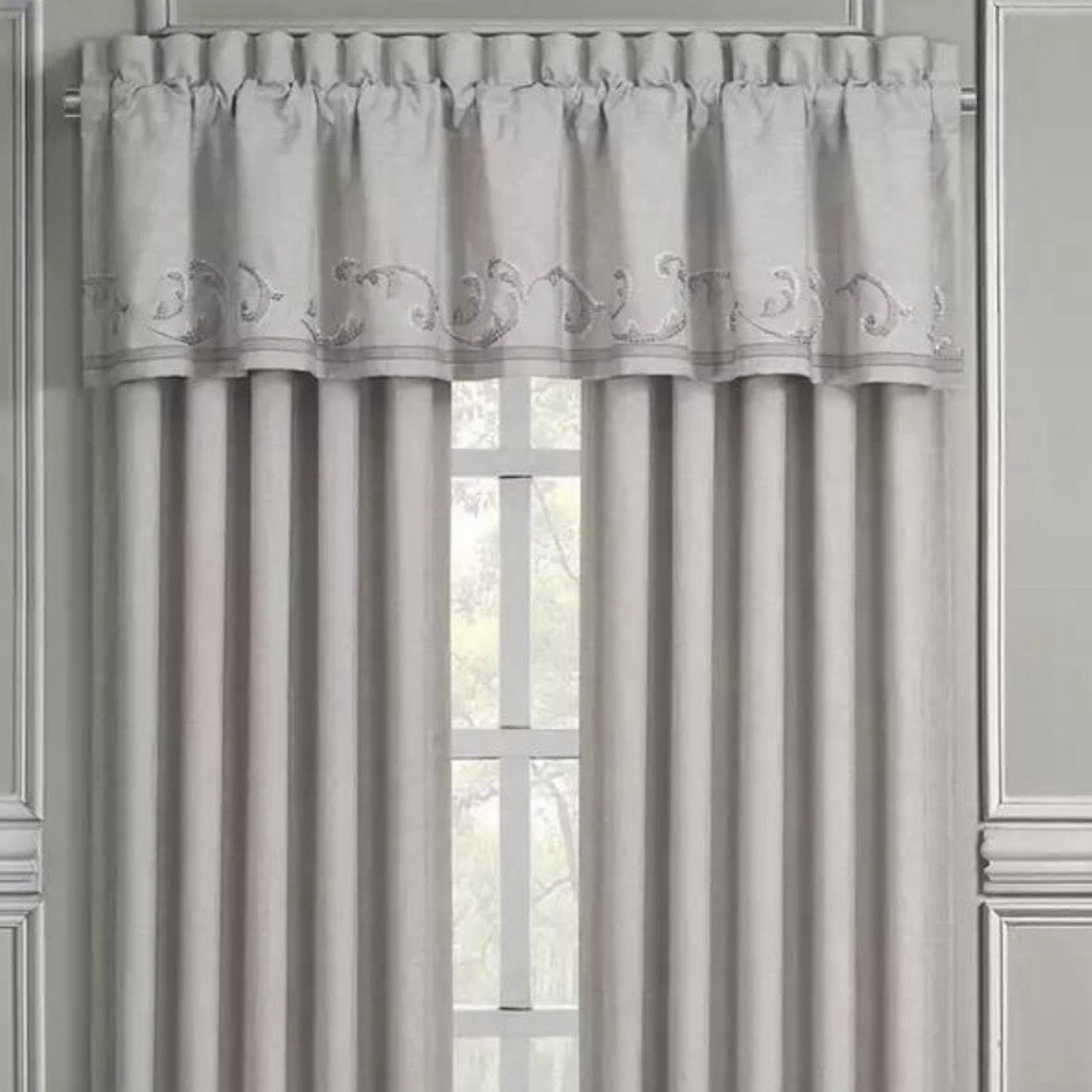 Pair of J. Queen New York Angeline Straight Valances 88” x 18.25” New