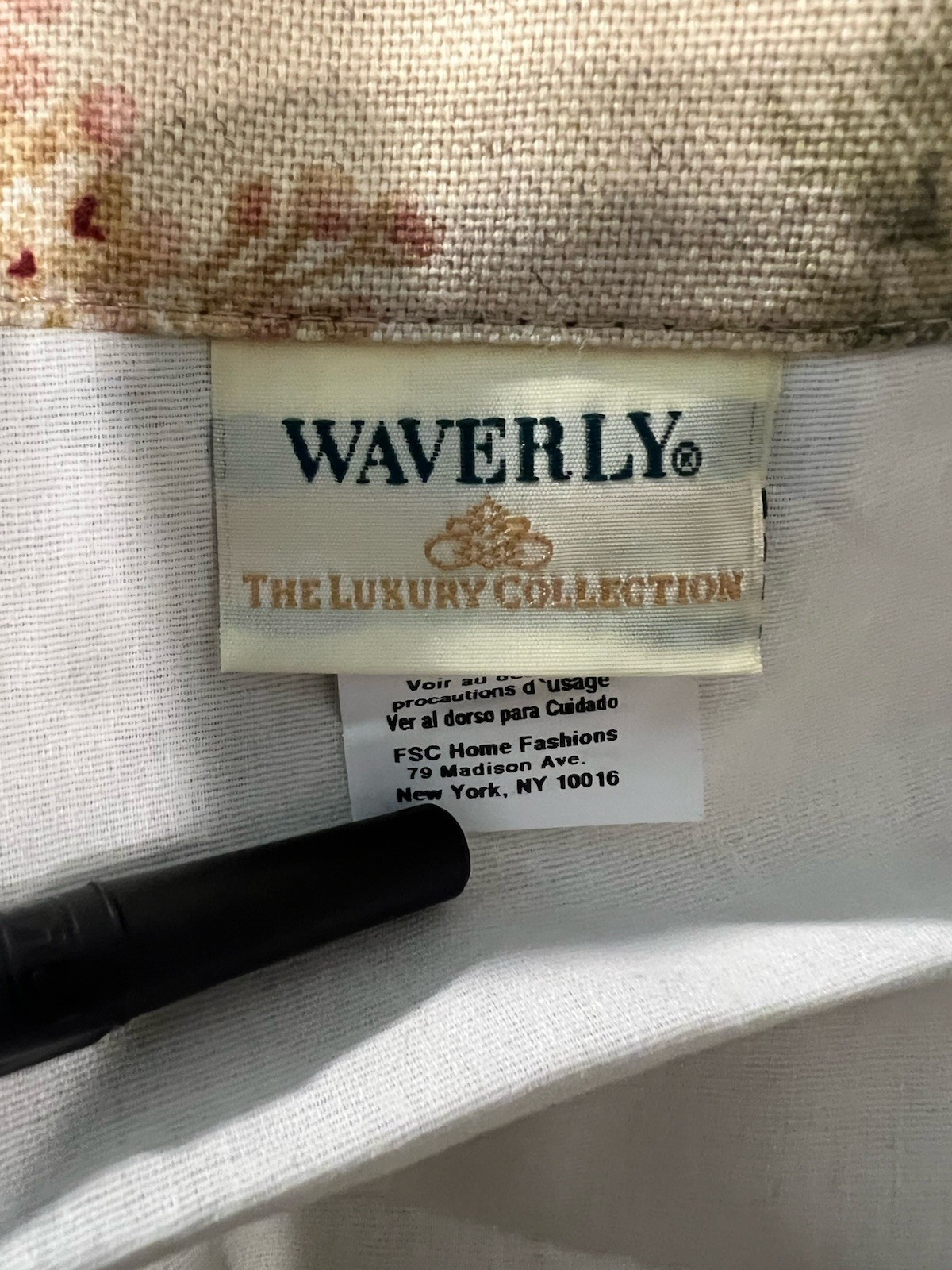 Waverly Luxury Floral Valance Pleated Peony Rose Hydrangeas Pattern 110in X 12in