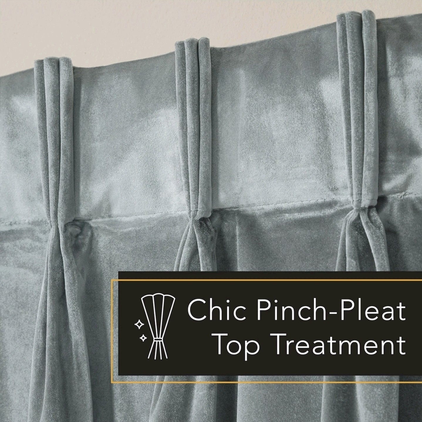 TOWN COUNTRY LUXE Exclusive Home Velvet Pinch Pleat Curtain Panels 2-27×84 54×84
