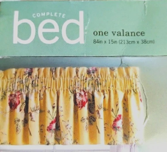LOT of 2 Vintage Martha Stewart Sun Rose Yellow Red Flowers Valance 84×15 B23
