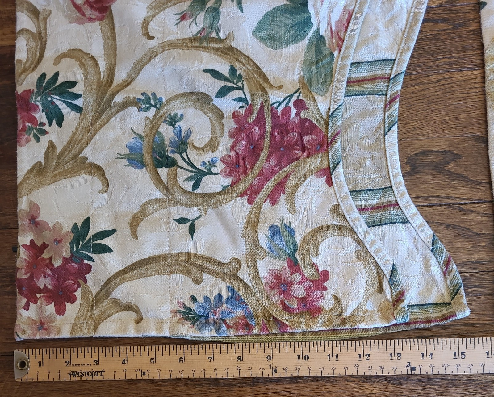 2 Waverly Window Valances Scalloped Floral 6’X15″ Pair Cottage Core Flowers