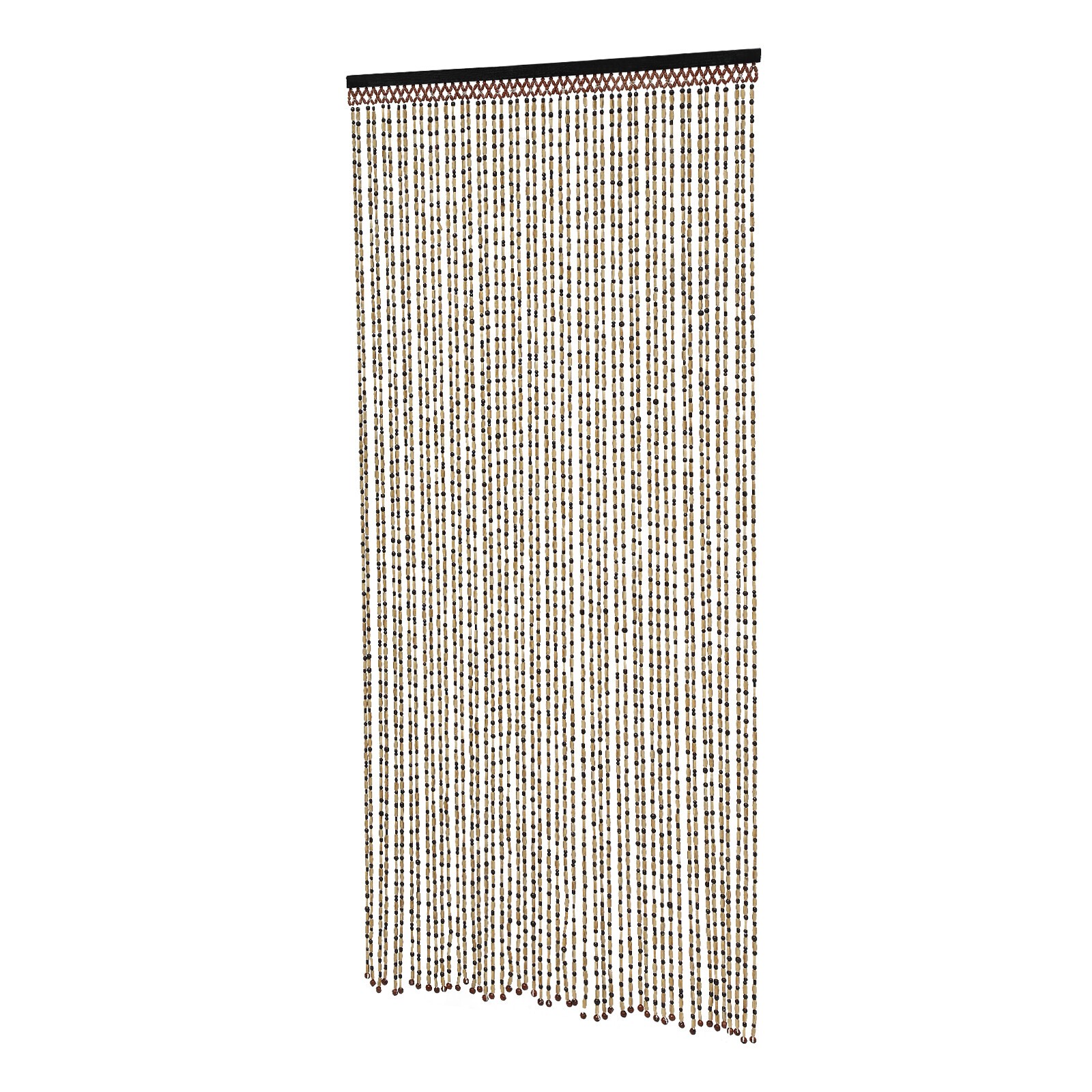 74.8 Inch Boho Natural Wood and Bamboo Beaded Curtain for Doorway Room Divider