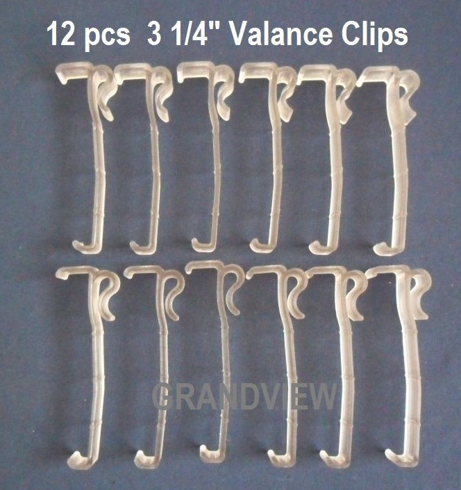 12 Pcs 3 1/4 Inch Clear Vinyl Valance Clips Faux & Wood Venetian Blinds 3.25 «