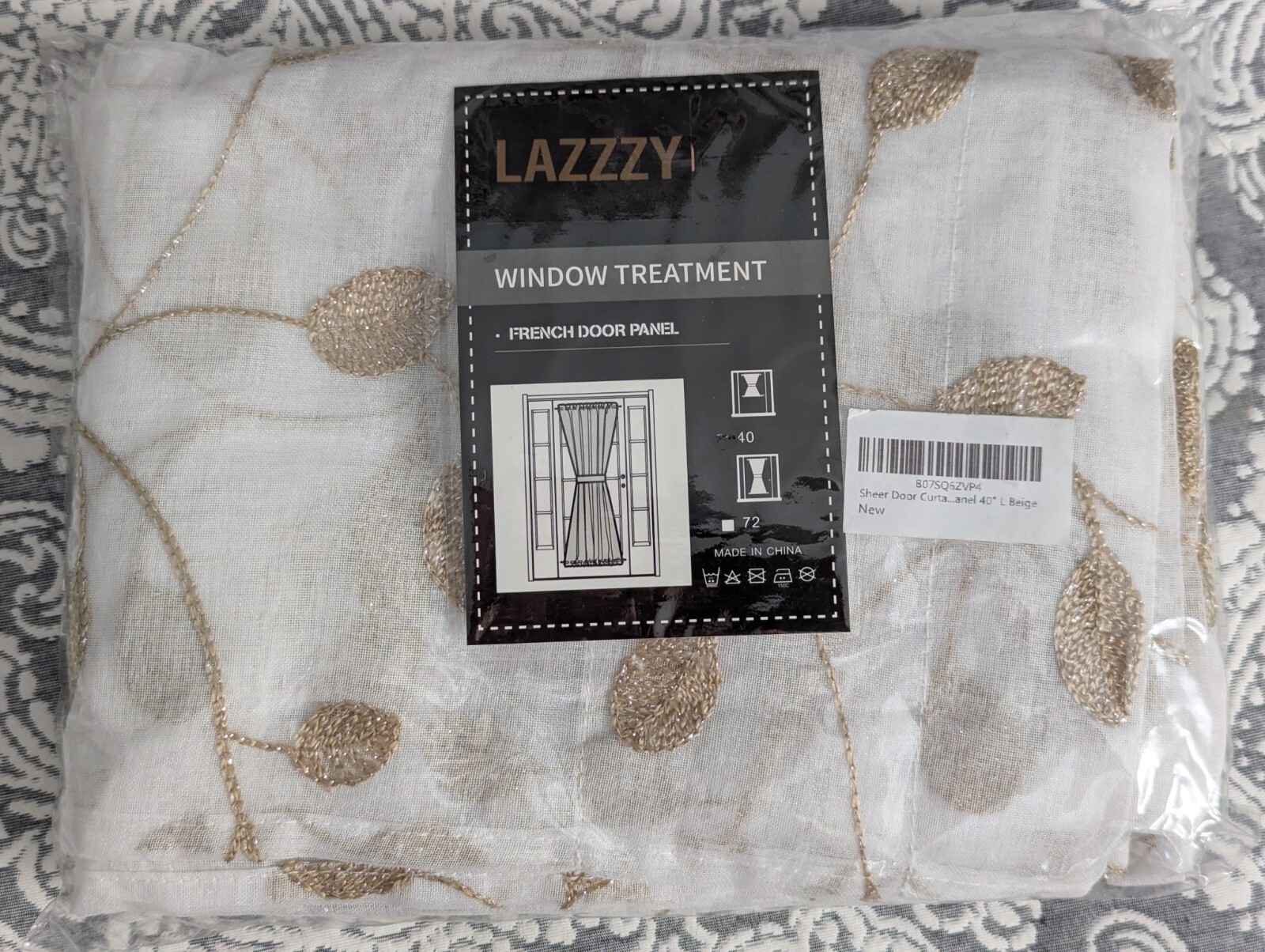 Lazzzy Sheer Window Panels (2) 40″ x 72″
