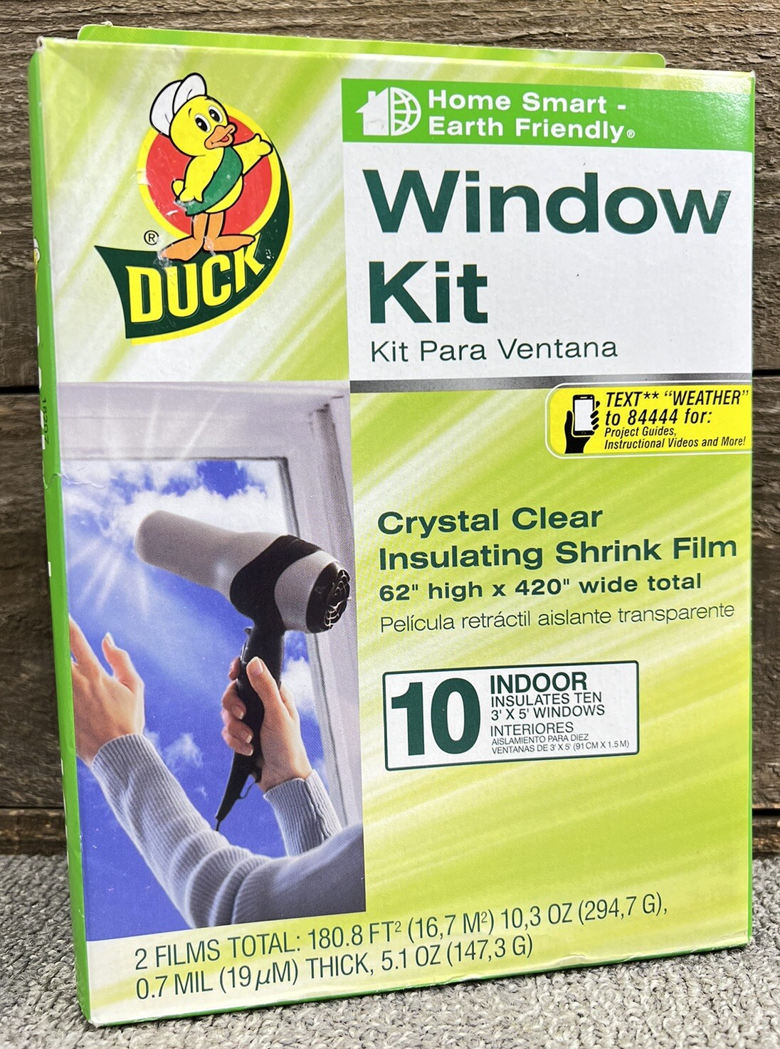 Duck 10-Pack Crystal Insulating Plastic Shrink Film Indoor Window Kit 62×420