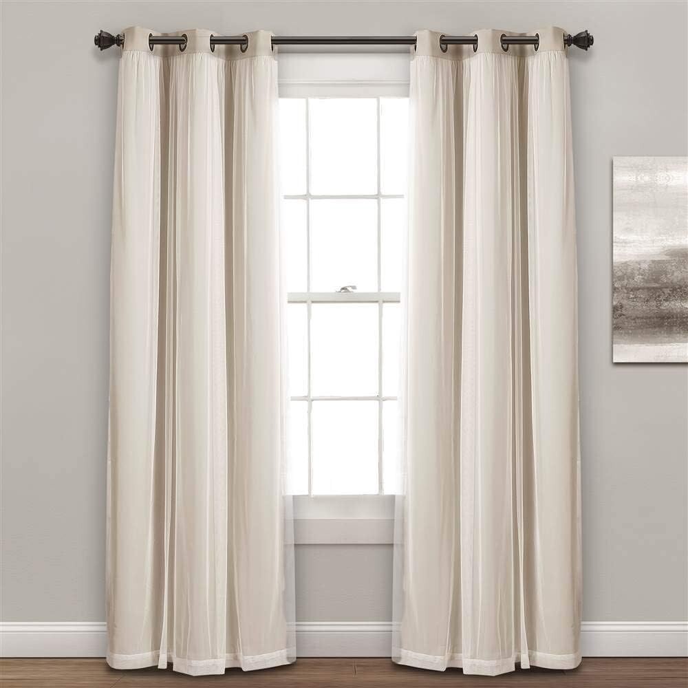 Sheer Grommet Curtains With Insulated Blackout Lining, Window Curtain Panels,…