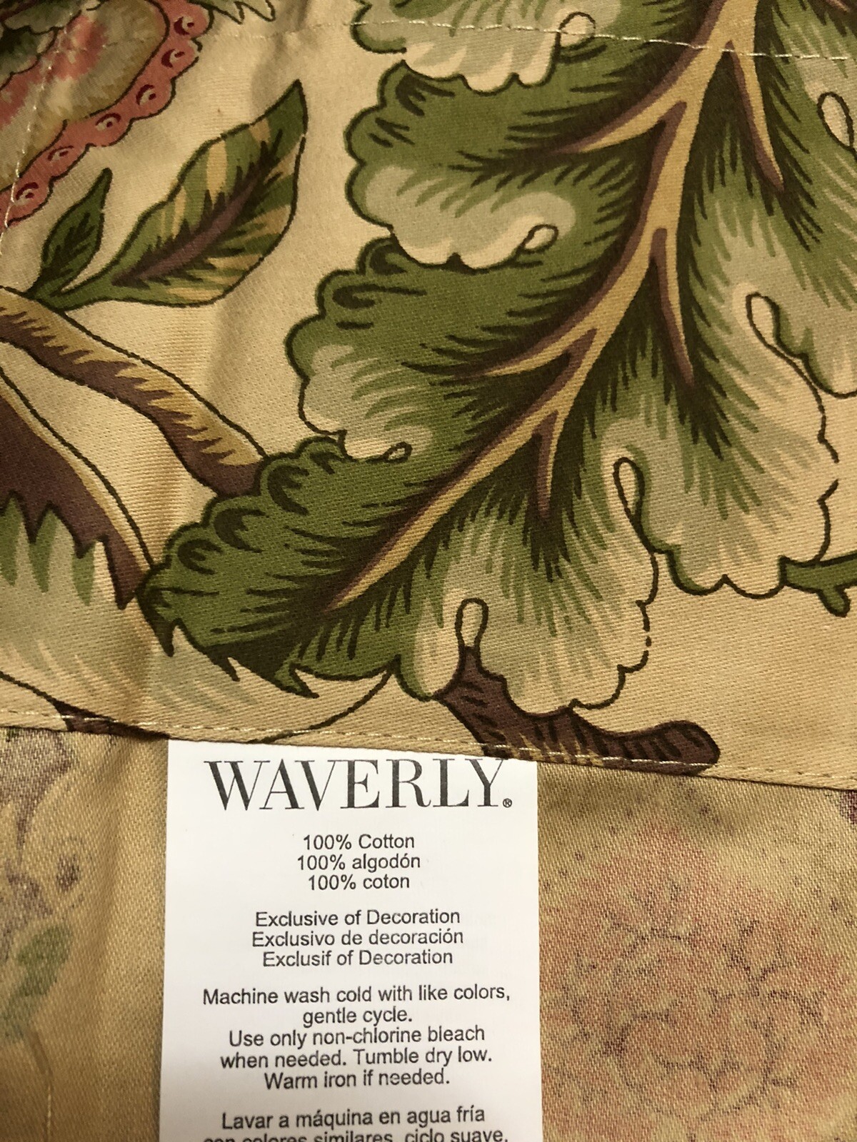 JCP WAVERLY IMPERIAL DRESS DECORATIVE TRIM VALANCE ANTIQUE 50″ W X 15″ L NEW