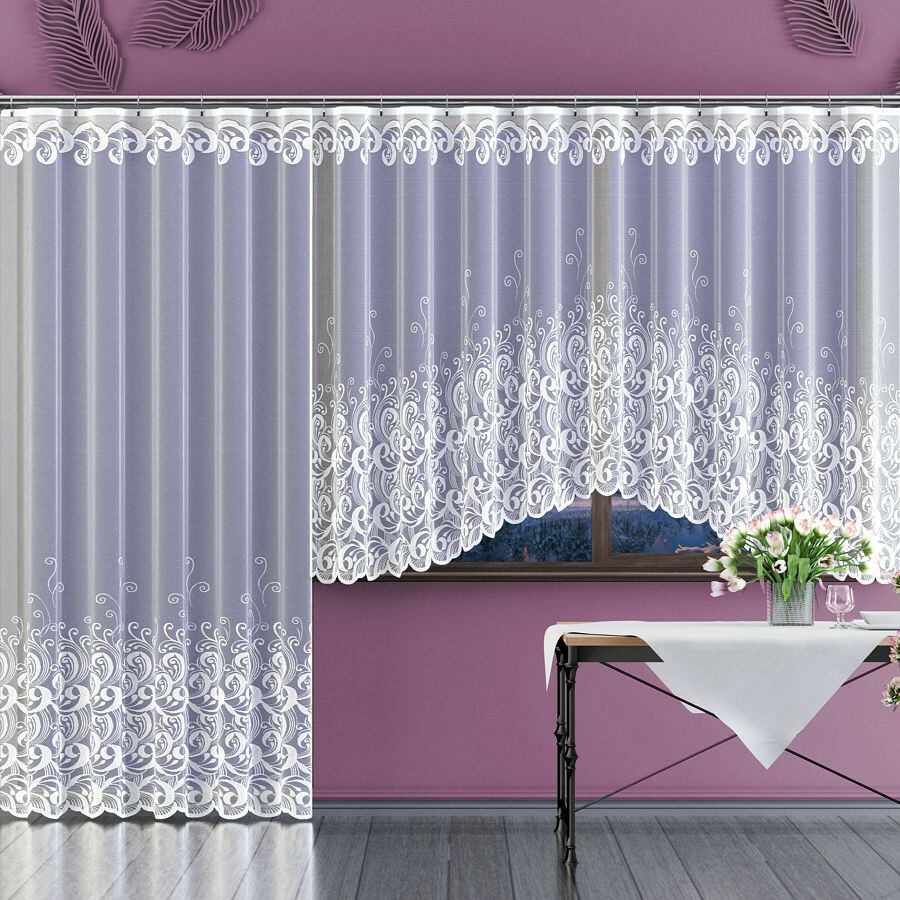 Ready made curtains curtains set curtains sliding curtain with curling ribbon scarf W&S
