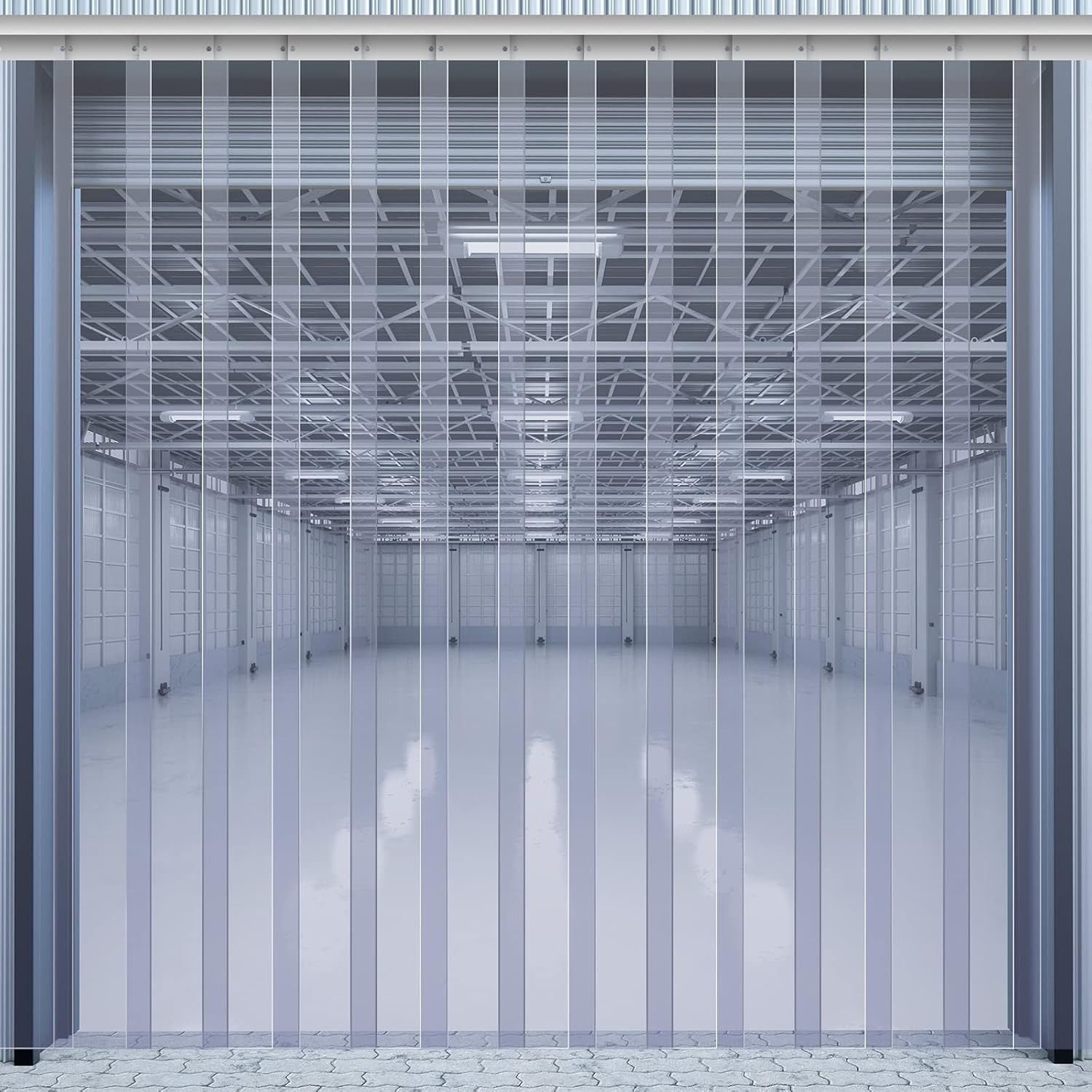 96 X 96 Inch PVC Strip Door Curtain Kit, Heavy Duty Waterproof Clear Door Curtai