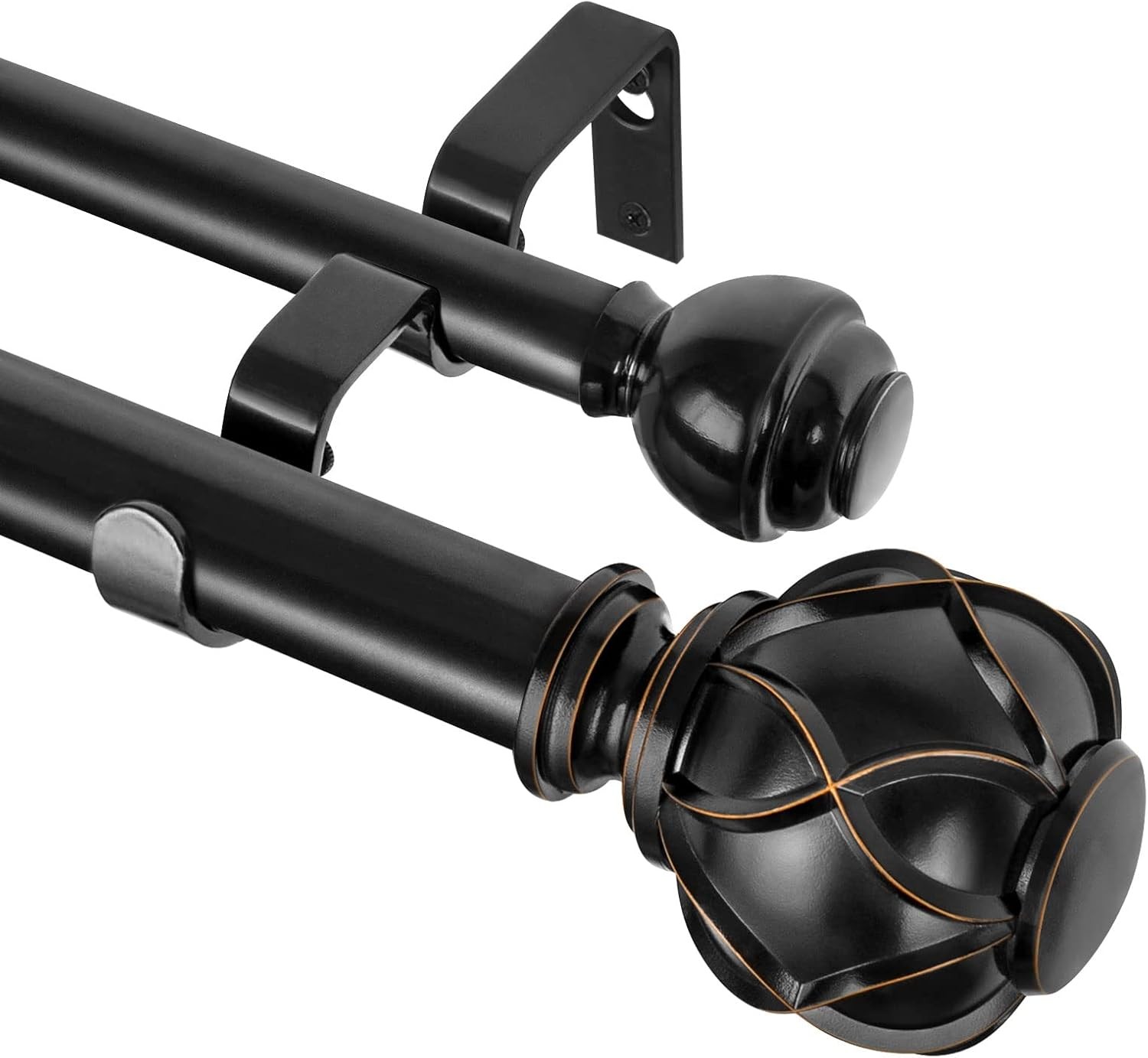 1-inch double curtain rod, suitable for 72 to 144 inches