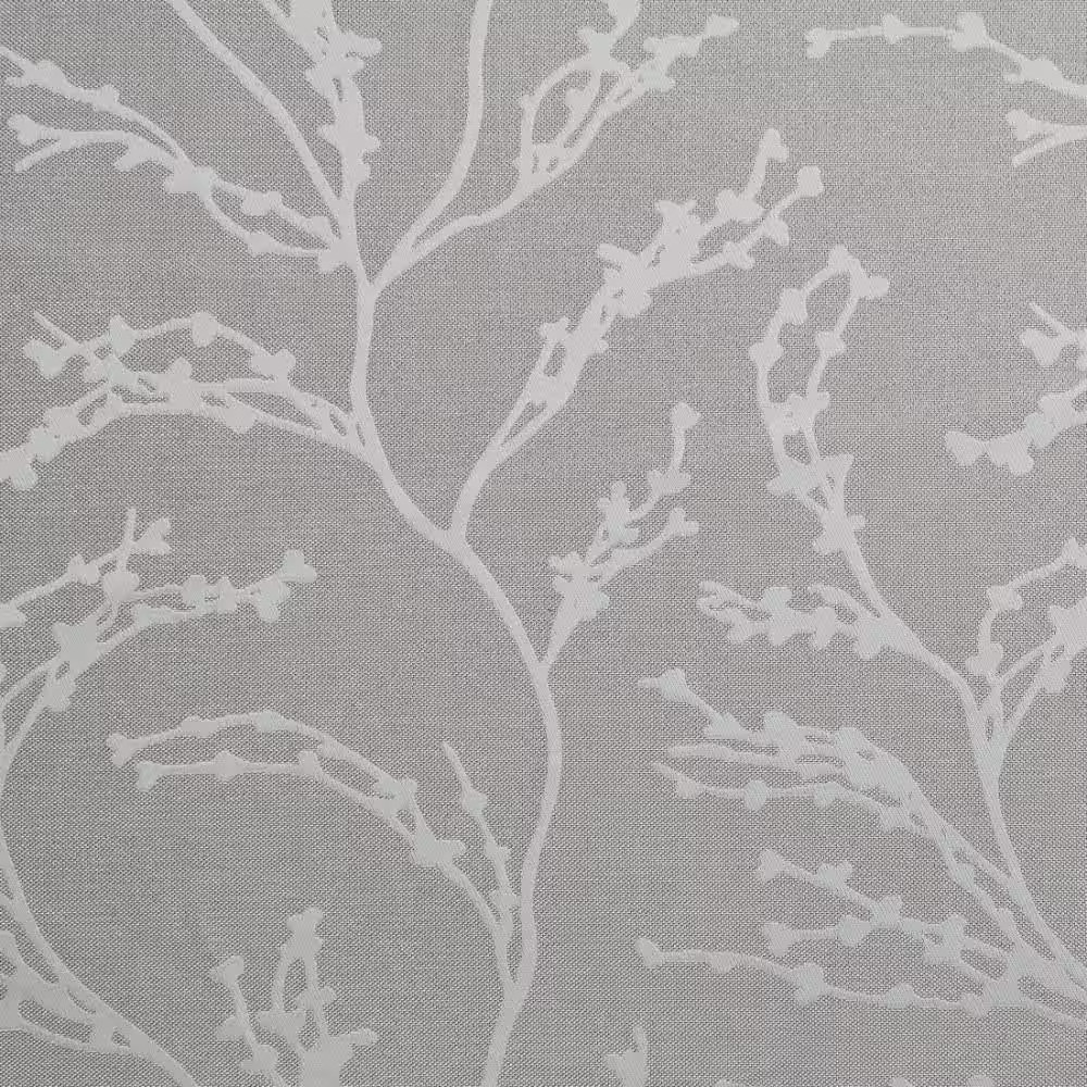 Kilberry Dove Grey Nature Woven Room Darkening Grommet Top Curtain, 52 In. W X 6