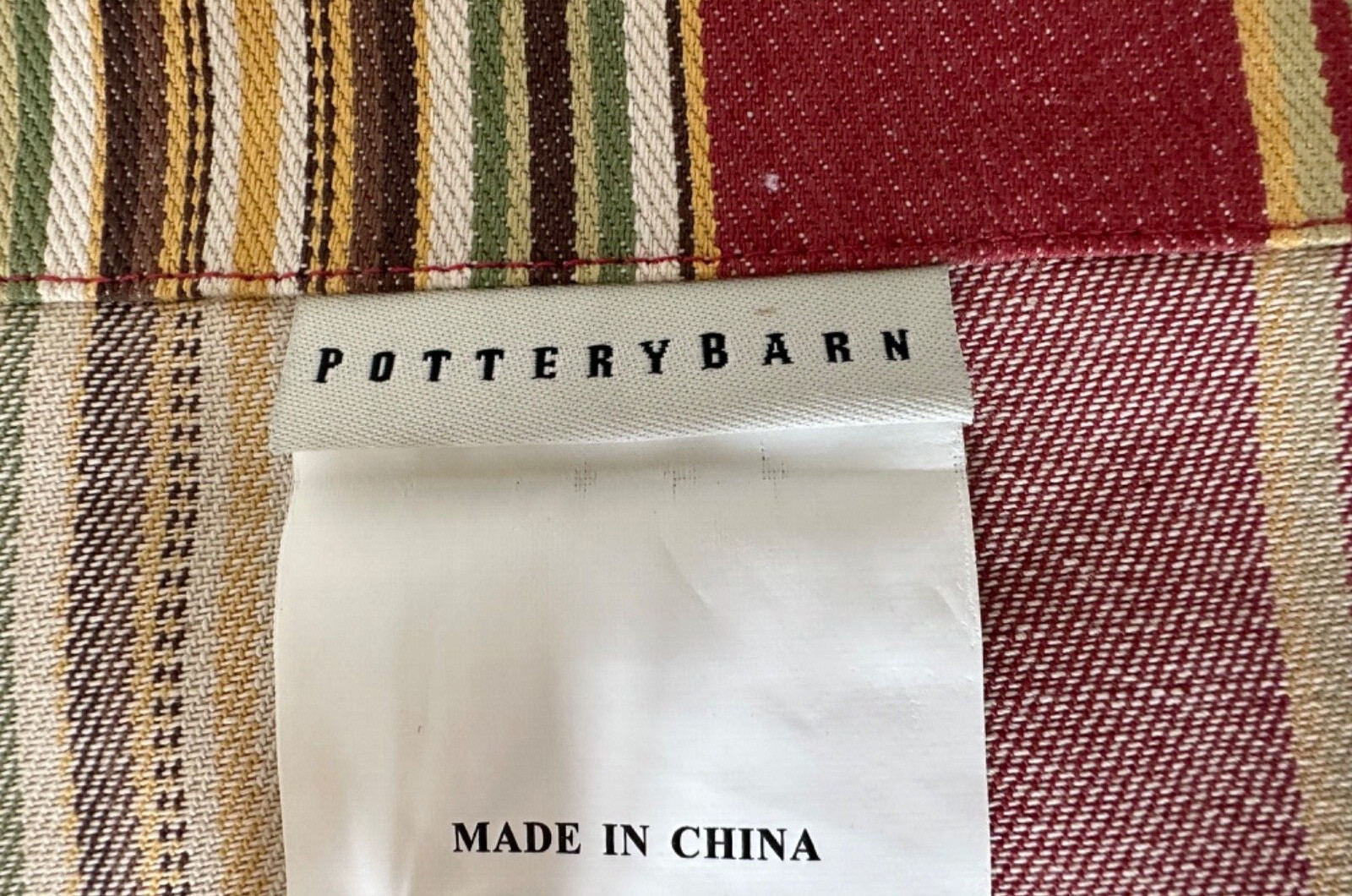 Pottery Barn Striped Window Valance Red Stripe Hudson 44″ x 13″ (4 available)