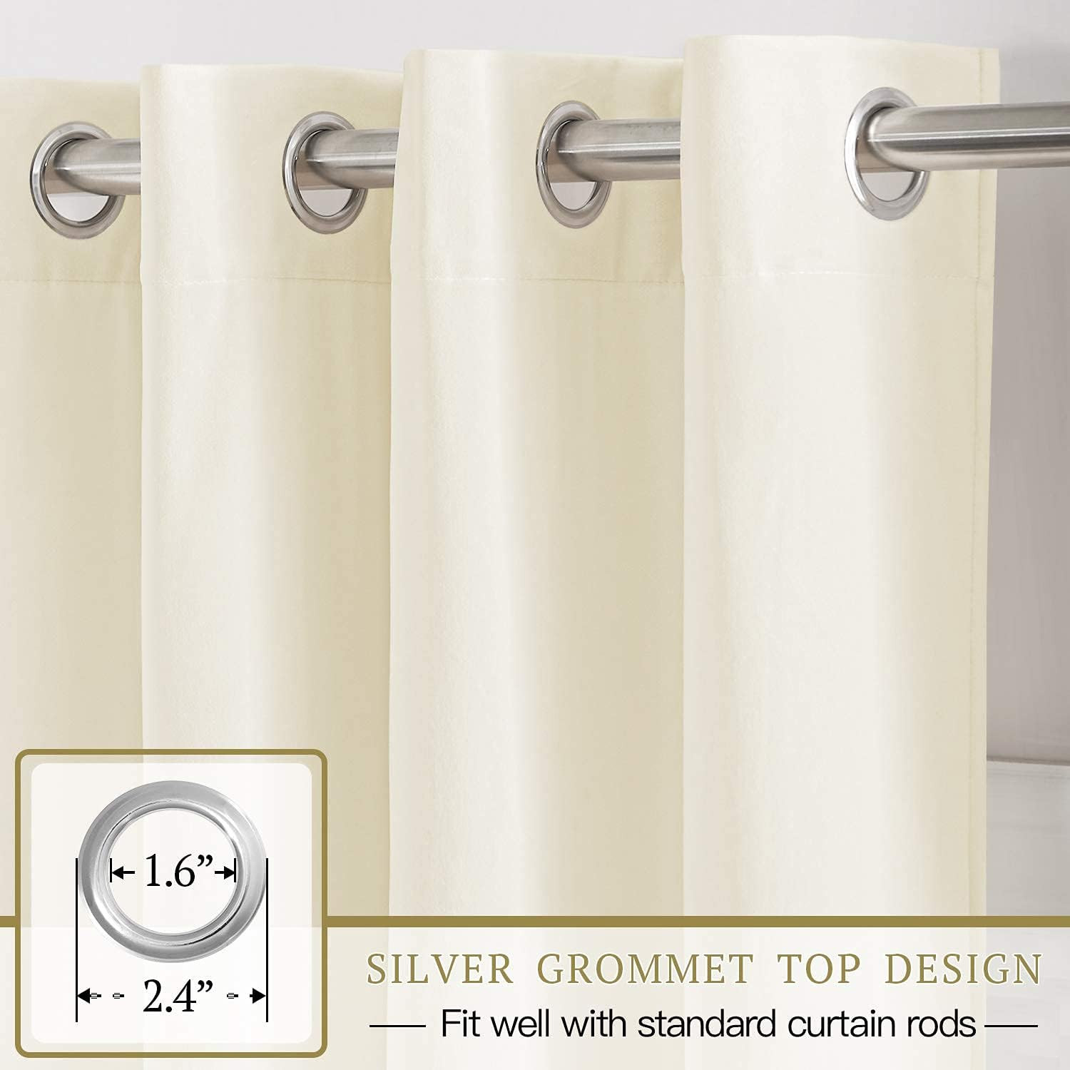 Ivory Velvet Curtain Pair – Soft Skin-Friendly Velvet Nursery Curtains for Kids