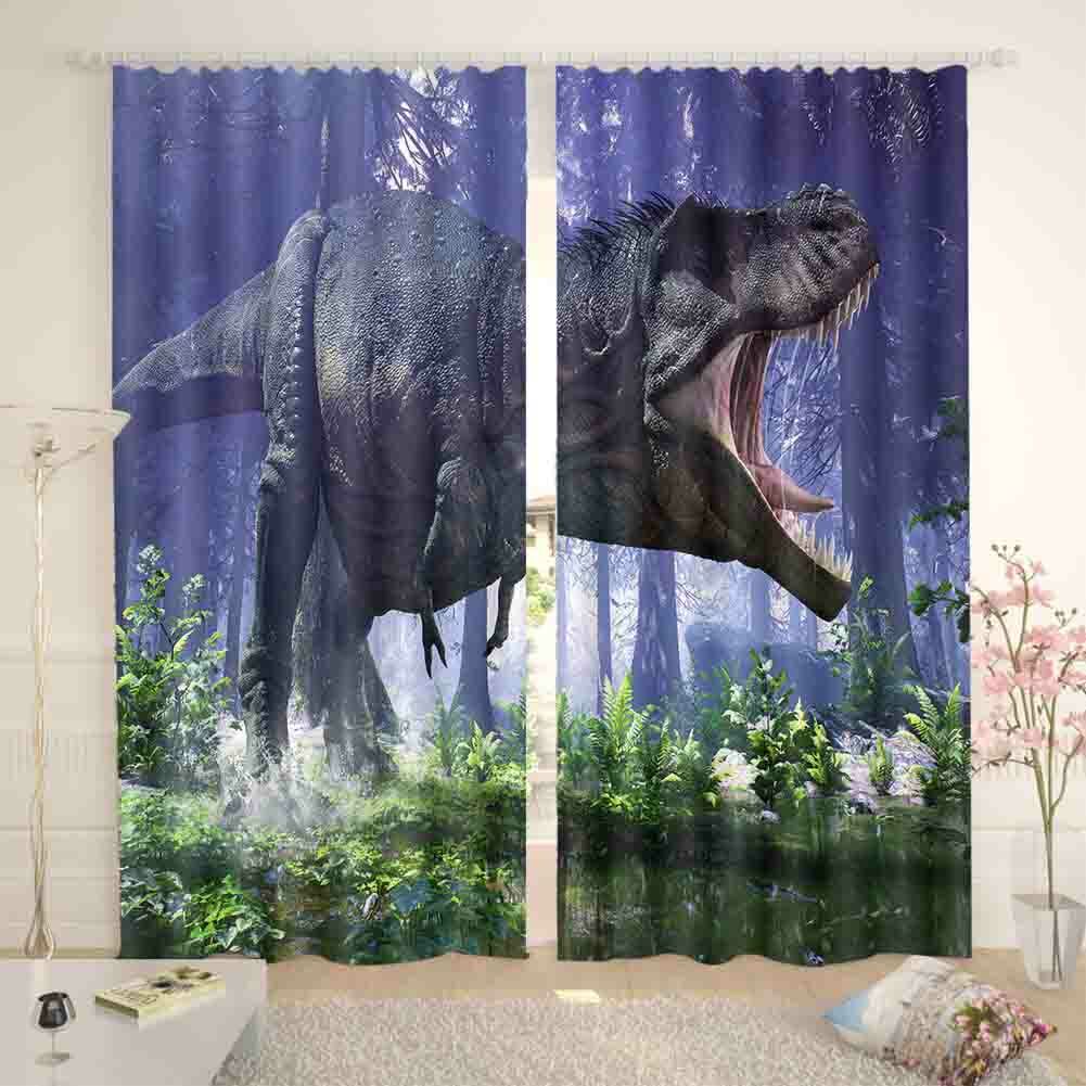 Dinosaur Mucous Teeth 3D Curtain Blockout Photo Printing Curtains Drape Fabric