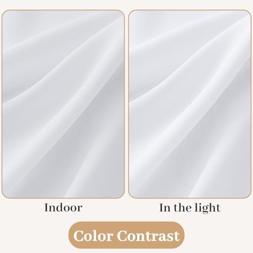 Non-See-Through French Door Curtains for Door Window, Privacy Light Filtering Sh