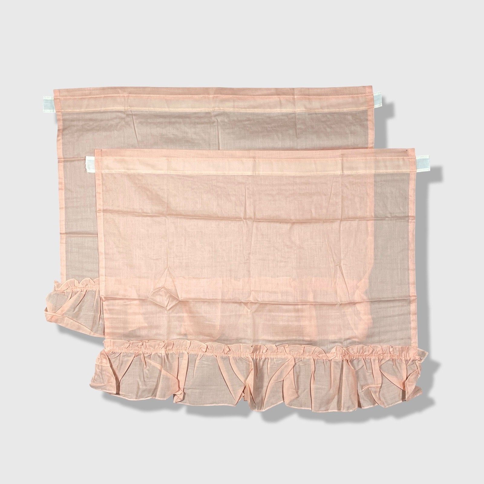 Unbranded Ruffle Cafe Curtains Panels Home Pink Shabby Chic Cottagecore 4pc Set