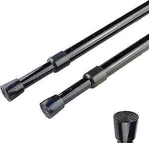 2pcs Spring Tension Curtain Rod，28-43 Inches Adjustable Expandable Pressure