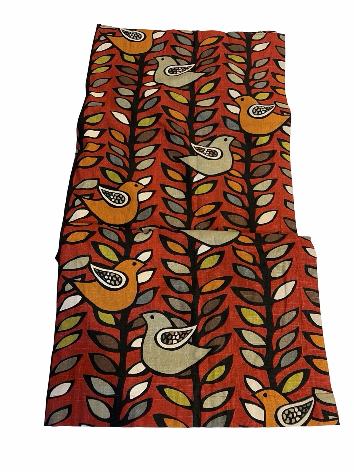 Pair Kas Richloom OSLO Spice Danish MCM Curtain Drapes Lined 52×80 Danish Linen