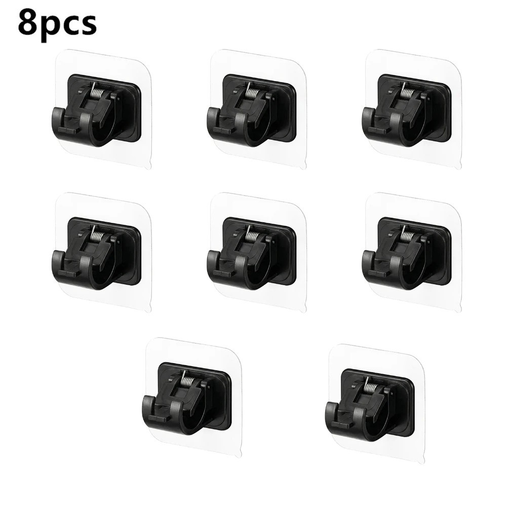8 PCS No Drill Curtain Rod Brackets No Drilling Self Adhesive Curtain Rod Holder
