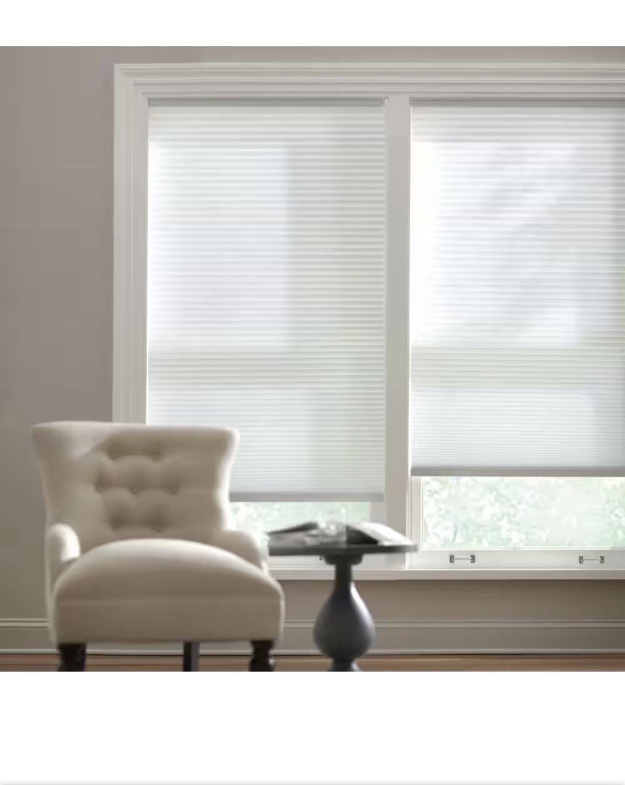 Snow Drift Cordless Light Filtering Cellular Shade Windows 30.5In W x 72 In L