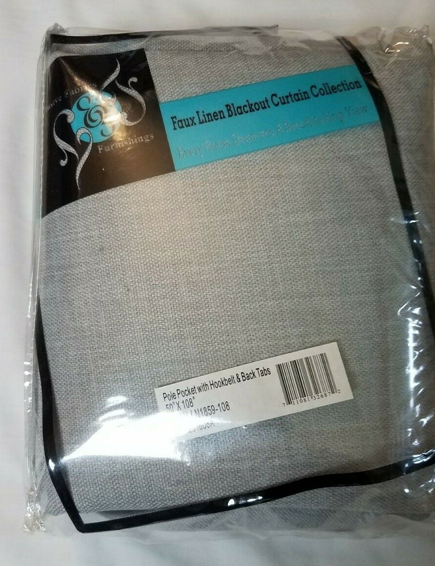Exclusive Fabrics Faux Linen Room Darkening Panel 50 X 108 Heather Grey