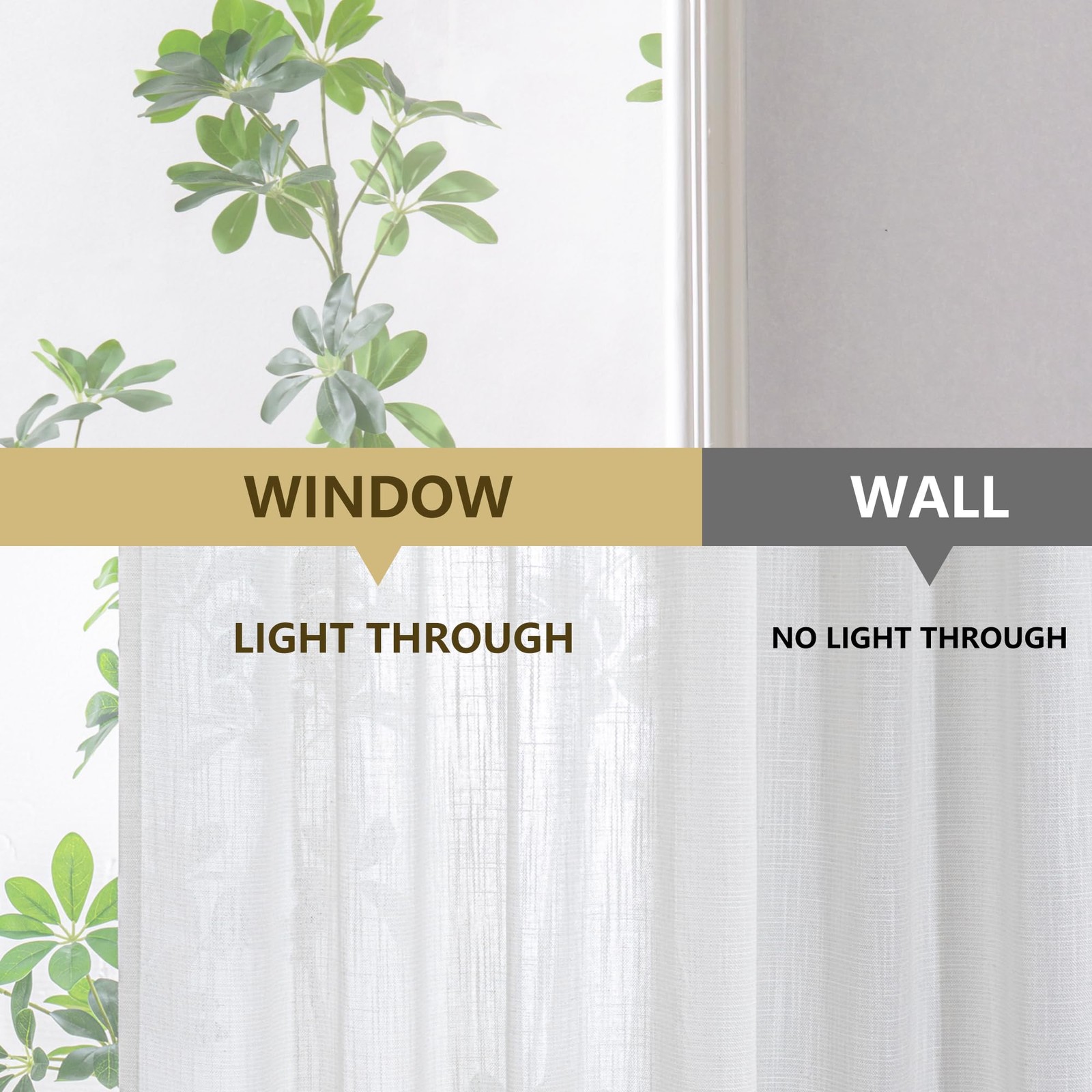 Natural Curtains for Bedroom 63 Inches Long Pinch Pleated Semi Sheer Drapes B…