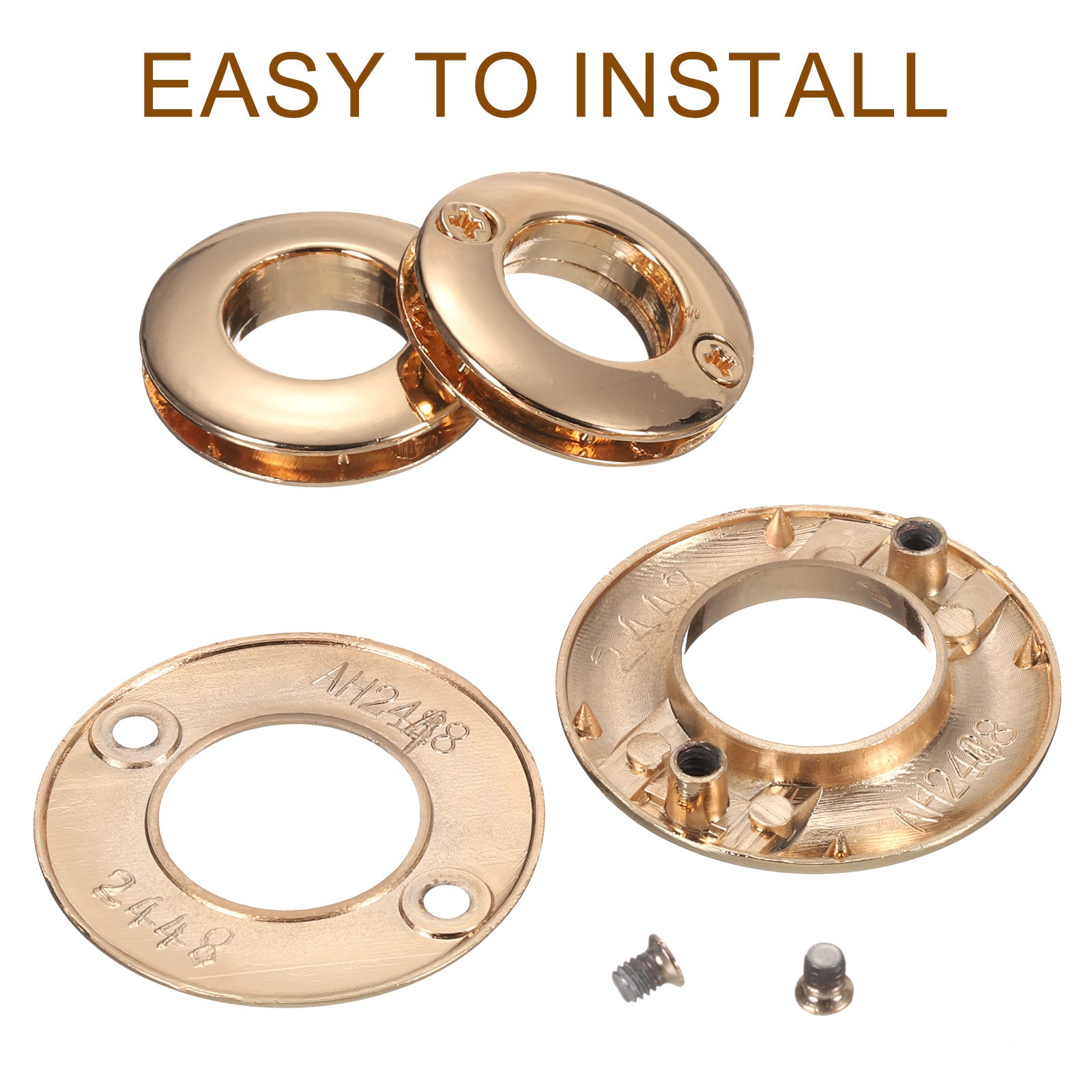 4 Piece Zinc Alloy Curtain Eyelets, 1/2″ (13.8mm), Gold