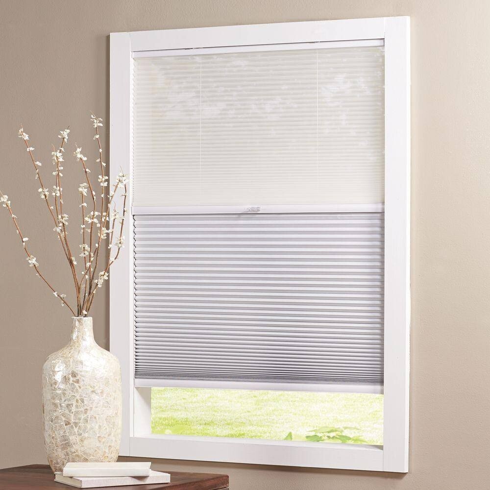 HOME DECORATORS Snow Drift/Shadow White Cordless Cellular Shades 42.25 W x 72 L
