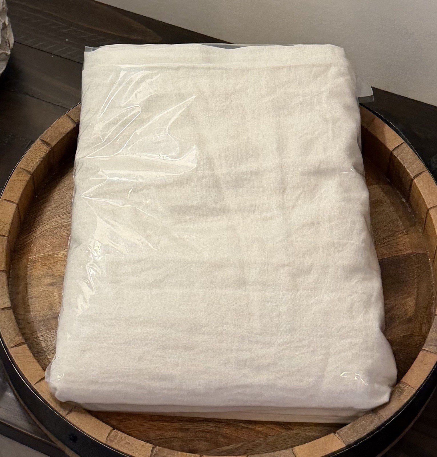 Pottery Barn 100% Belgian Flax Linen Curtain 50x 108 Pole top WHITE READ