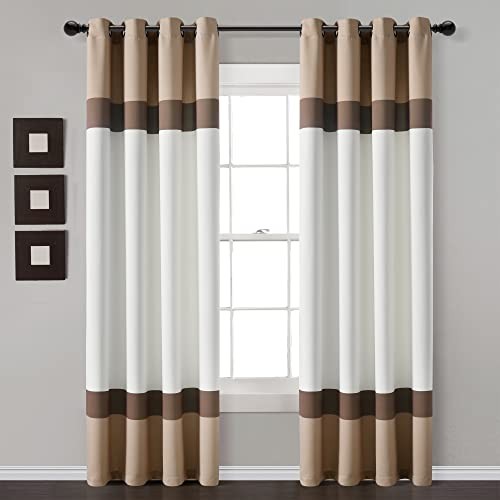 Alexander Color Block Light Filtering Window 52″W x 84″L (Pack of 2) Neutral