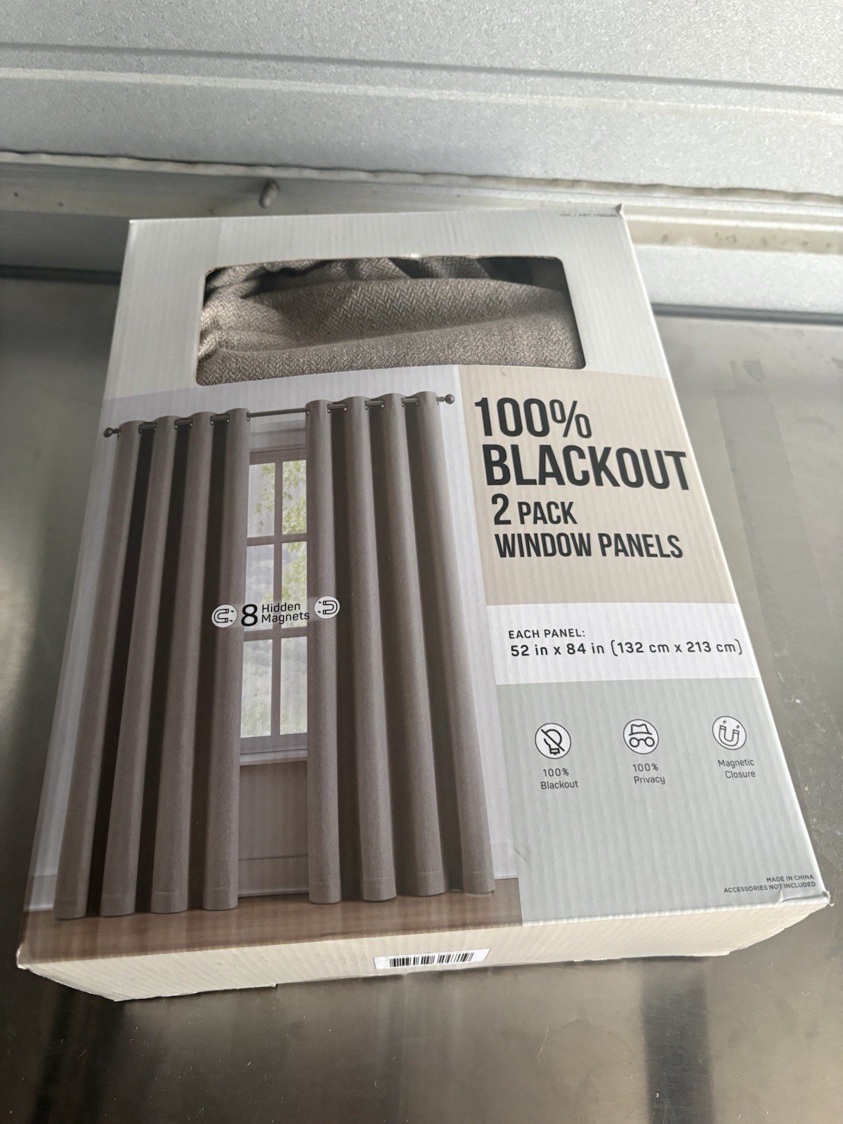 100% Blackout Panel Pair by Piper 52”x84” Magnetic Closure| 2 Pack Brown