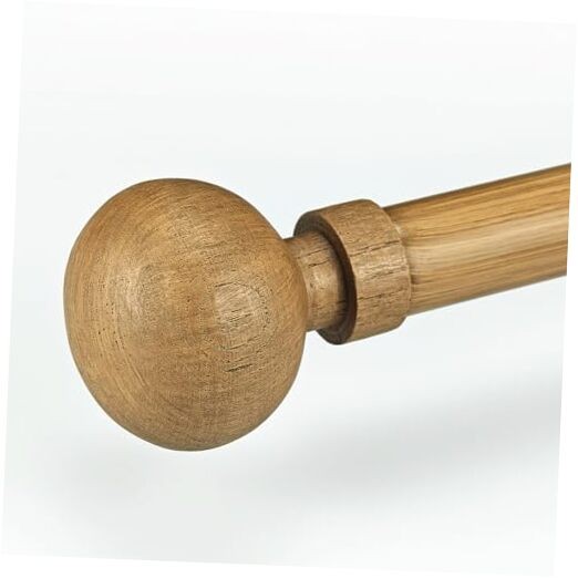 Adjustable 36-72 Inch Faux Wood Curtain Rods, 1 Inch Diameter with Wood Grain