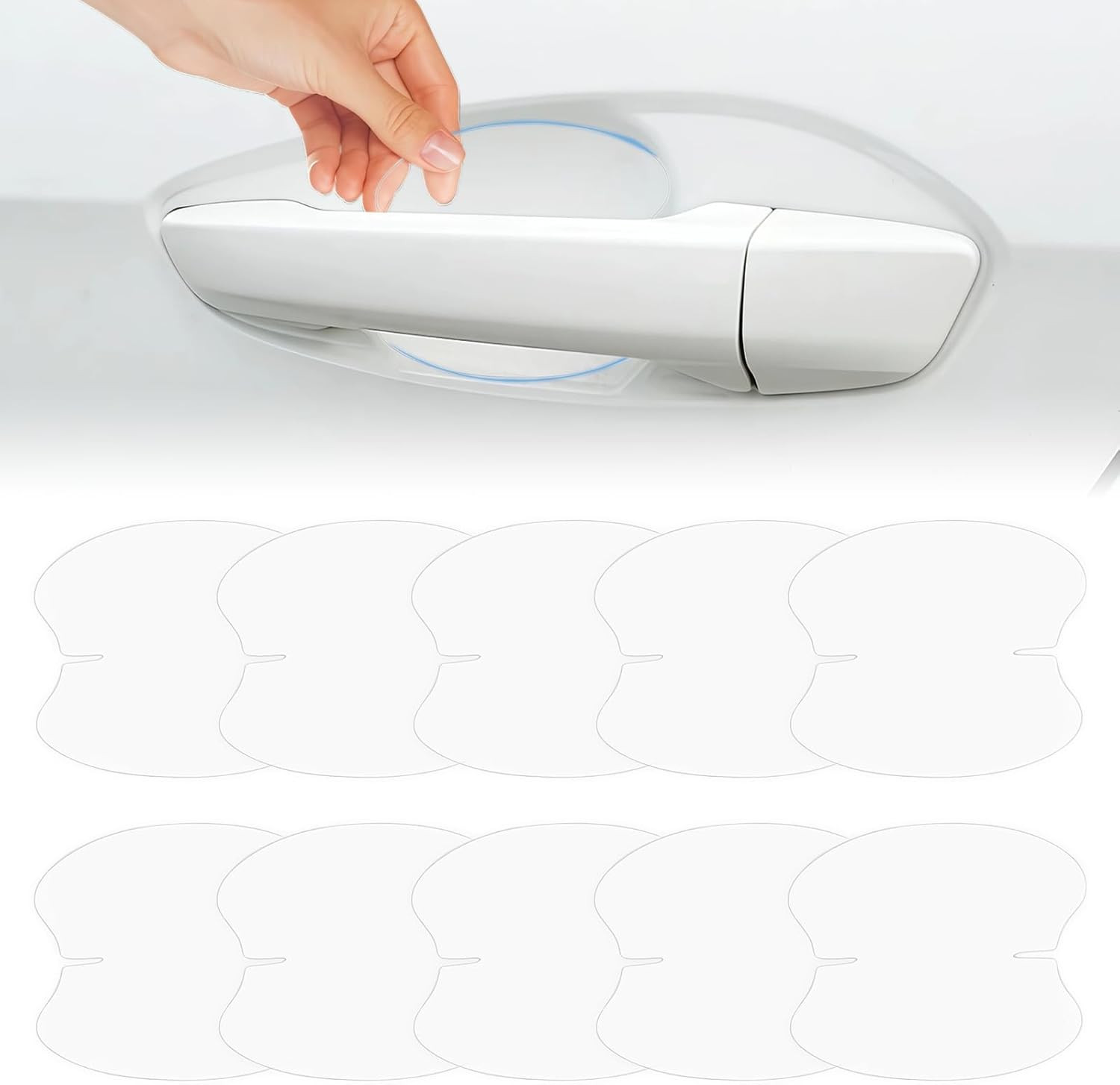 10 PCS Car Door Handle Scratch Protector, Transparent Film Invisible Door Handle