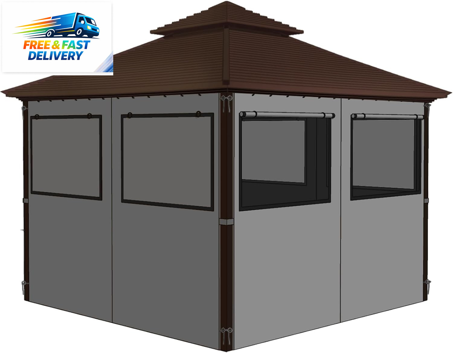 Gazebo Universal Replacement Privacy Curtain, 12’X12′ Gazebo Curtains Outdoor Wa