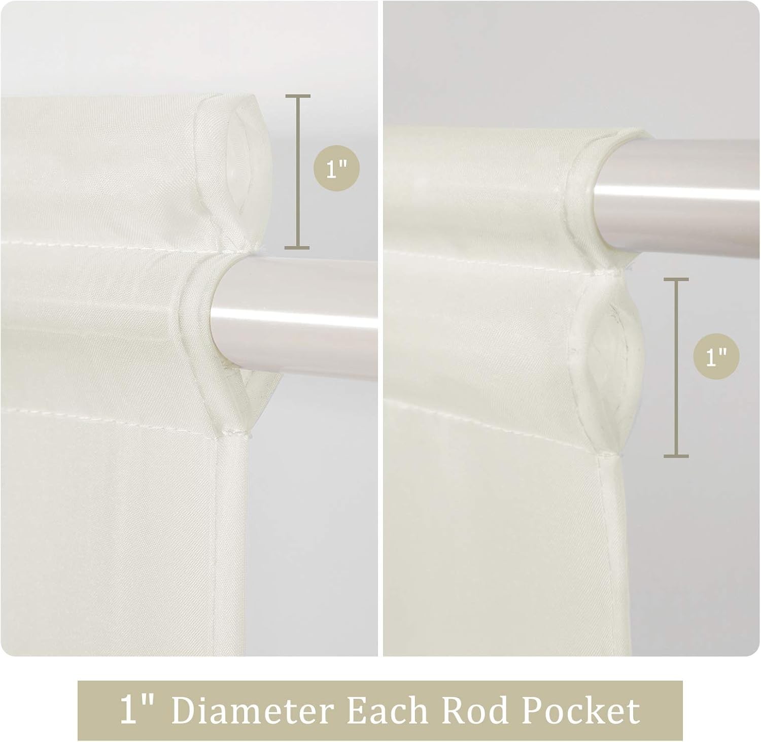 Sidelight French Door Curtains Set of 2 Light Filtering Window 25″W x 72″L