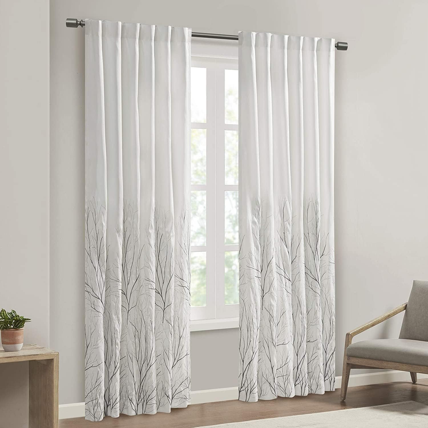 Elegant Andora White Finish Window Curtain MP40-718 for Stylish Interiors