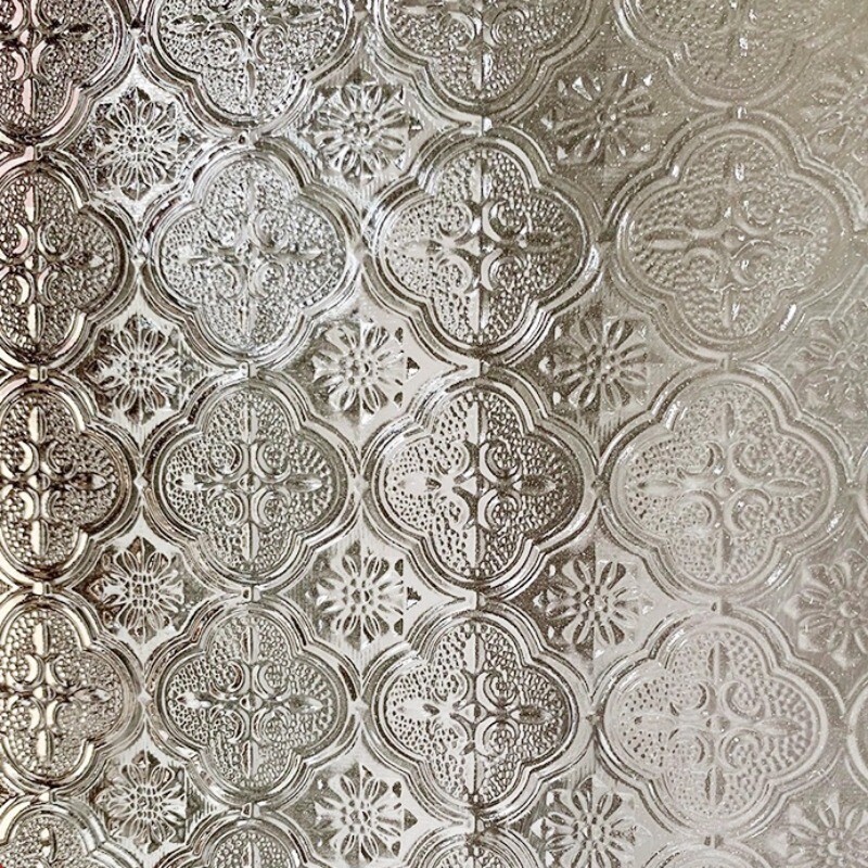 1X Privacy Flower Texture Window Glass Film Sticker Thin Bathroom Decoration
