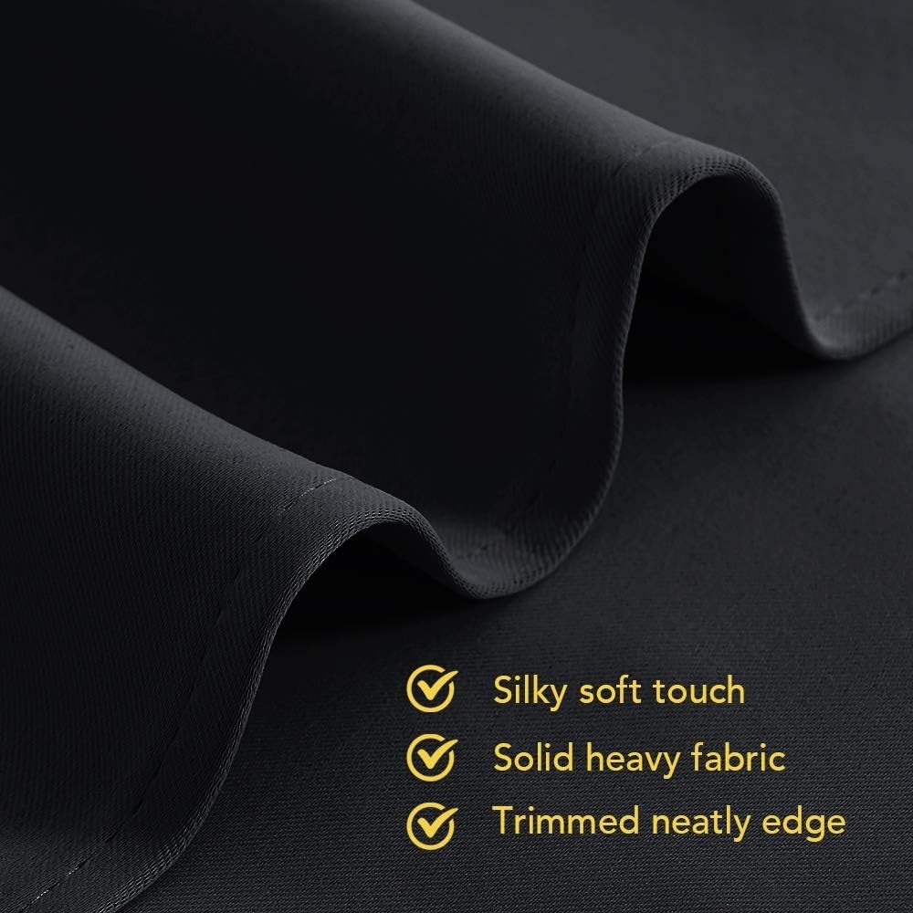 Blackout Bedroom Curtains for Windows 40 inch Long, Black, 2 Panels, 34 in Wi…
