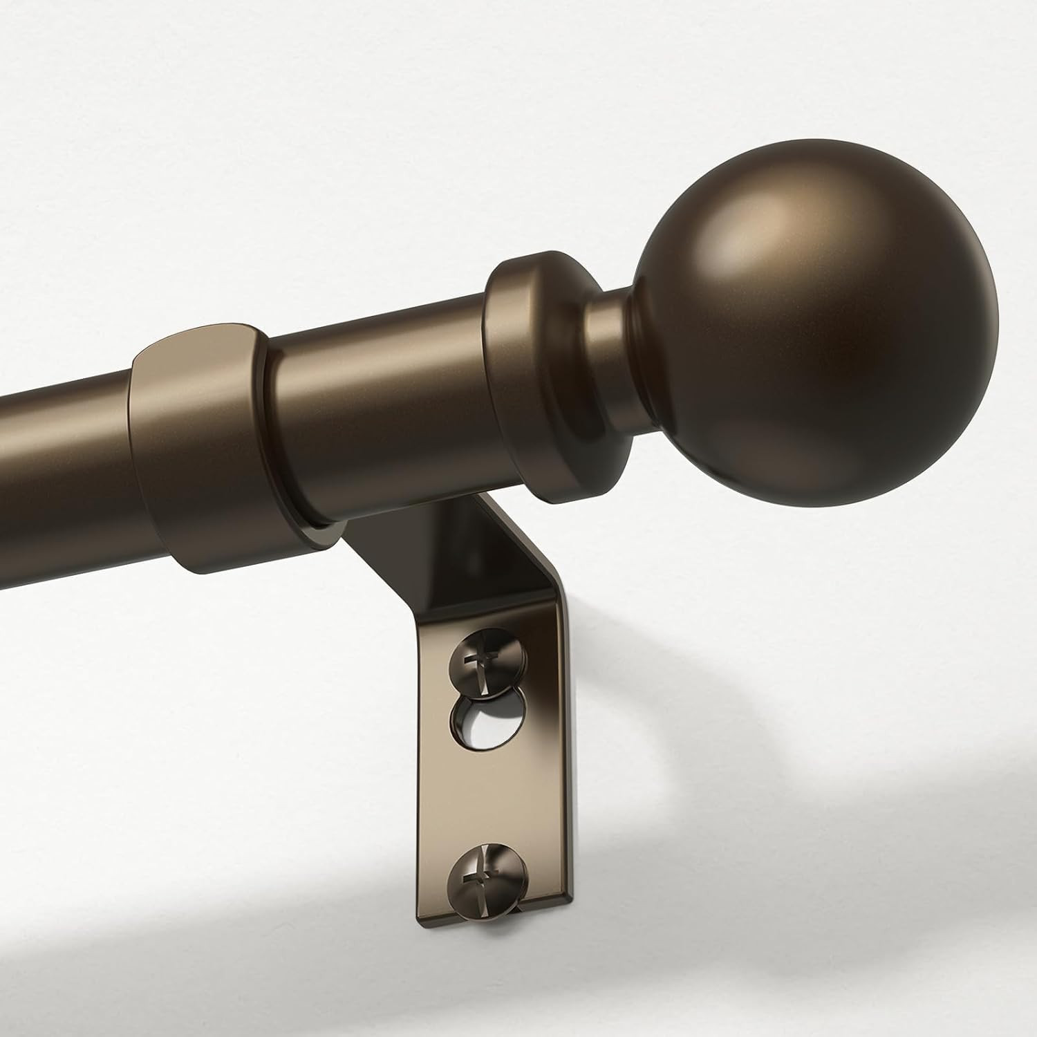 Extra Long Bronze Curtain Rod, 1 Inch Adjustable Heavy Duty Curtain Rods for Win