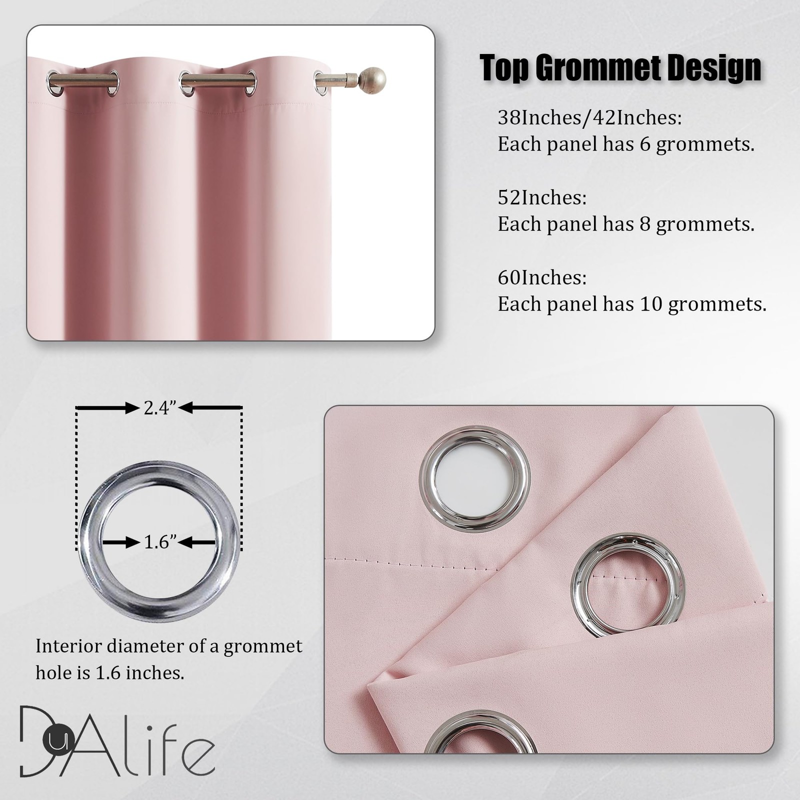 Baby Pink Curtains 45 Inch Length For Kids Room Thermal Insulated Blackout Curta