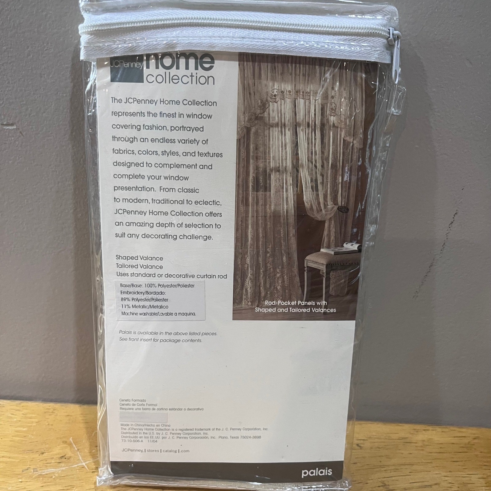 JCPenney Home Collection Palais Ivory Lace Tailored Valance 55×16 Vtg Style NEW