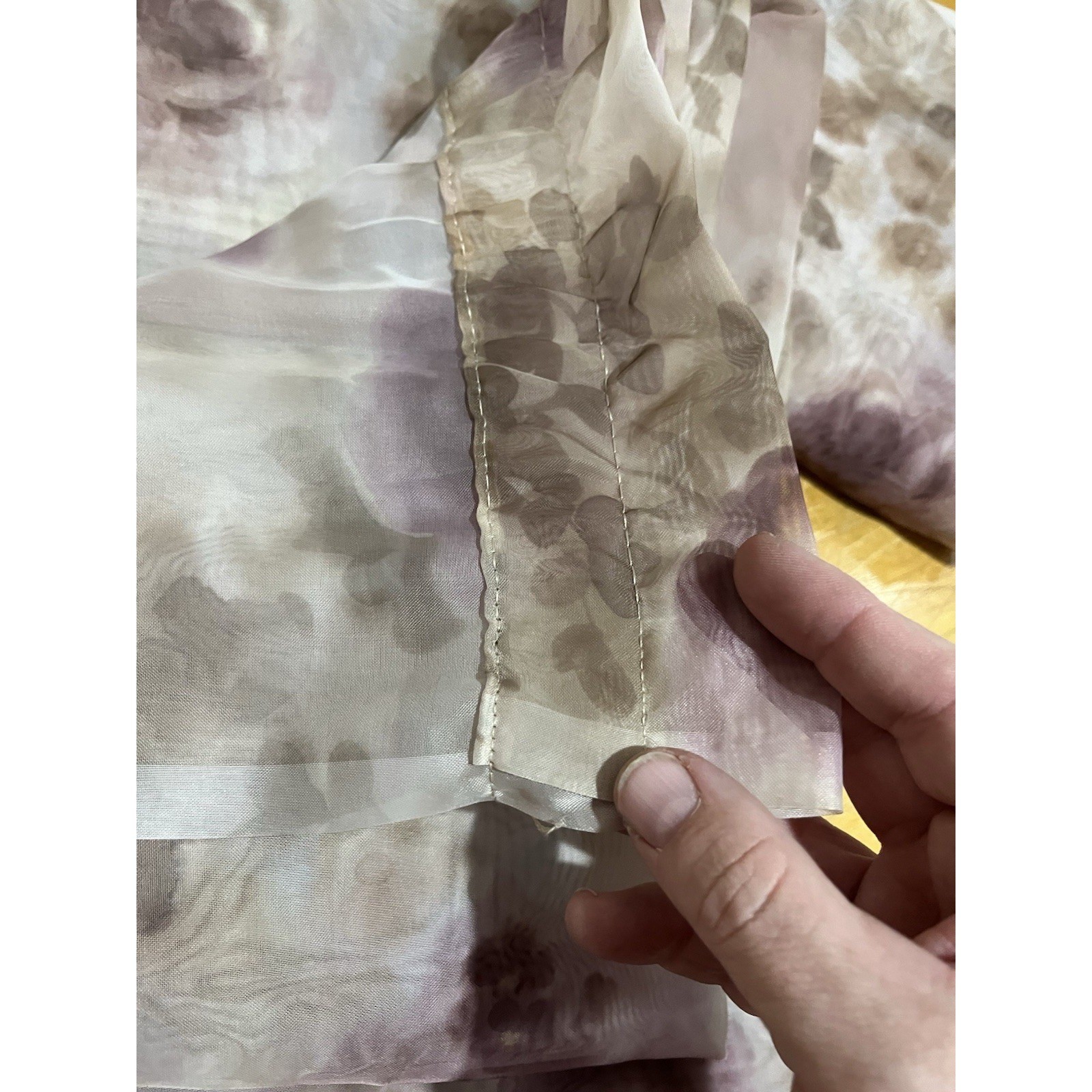 JCPenney Home Lisette Rose Print Purple Sheer Curtain panels 60×84″ 2 panels